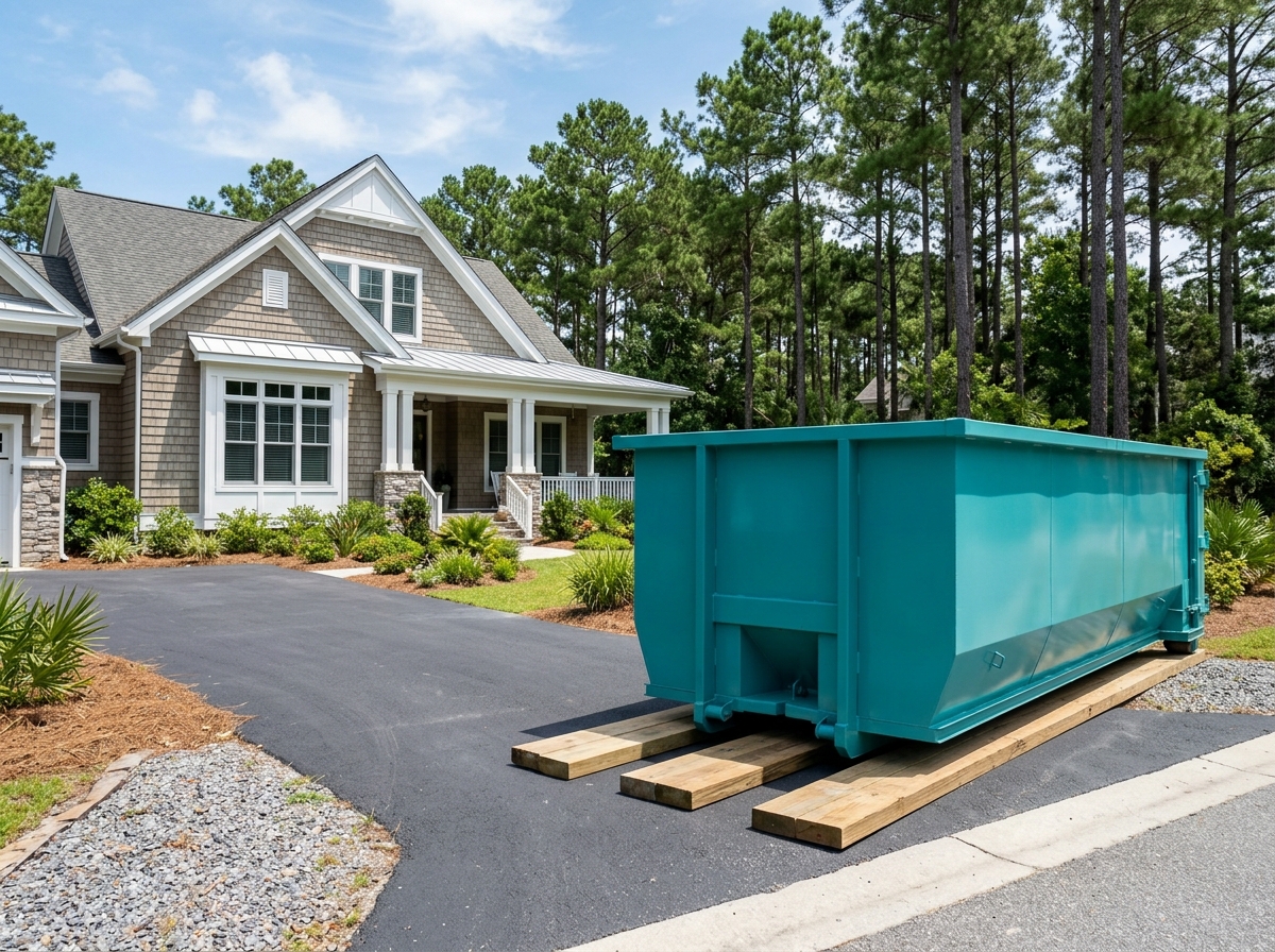 Prime Dumpster Rentals Solid Roll-Off Container in Phoenix Driveway